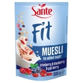 Sante Fit Musli bez dodatku cukru żurawina & borówka & jagody goji 225 g