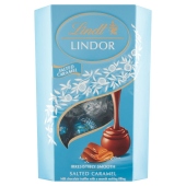 Lindt Lindor Praliny z czekolady mlecznej z kryształkami soli i nadzieniem karmelowym 200 g