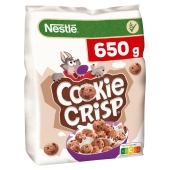 Nestlé Cookie Crips Zbożowe płatki w kształcie ciasteczek o smaku czekoladowym 650 g