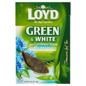 Loyd Zielona i biała herbata liściasta aromatyzowana z płatkami bławatka o smaku aloe vera 80 g