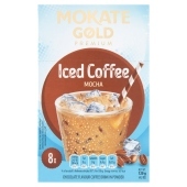 Mokate Gold Premium Iced Coffee Napój kawowy w proszku o smaku czekoladowym 120 g (8 x 15 g)