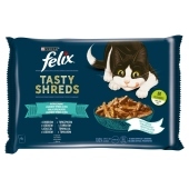Felix Tasty Shreds Karma dla dorosłych kotów rybne smaki w sosie 320 g (4 x 80 g)