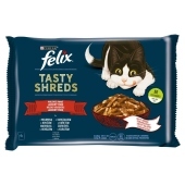 Felix Tasty Shreds Karma dla dorosłych kotów wiejskie smaki w sosie 320 g (4 x 80 g)