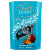 Lindt Lindor Praliny z czekolady mlecznej z nadzieniem karmelowym z kryształkami soli 200 g