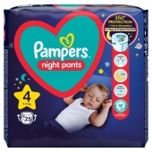 Pampers Night Pants Pieluchomajtki rozmiar 4, 25 pieluszek, 9kg-15kg