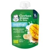 Gerber Organic Banany mango z jogurtem i płatkami zbóż po 6. miesiącu 80 g