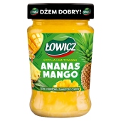 Łowicz Dżem o obniżonej zawartości cukrów ananas mango 260 g