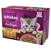 Whiskas Pure Delight Junior Mokra karma dla kociąt drobiowe frykasy galaretka 1.02 kg (12 x 85 g)