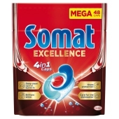 Somat Excellence 4 in 1 Caps Kapsułki do mycia naczyń w zmywarkach 912 g (48 sztuk)