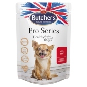 Butcher&#39;s Pro Series Karma dla psów kawałki w sosie z wołowiną 100 g