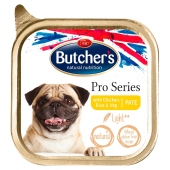 Butcher&#39;s Pro Series Light Karma dla psów dorosłych pasztet z kurczakiem ryżem i warzywami 150 g