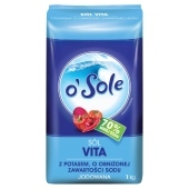 o&#39;Sole Sól Vita z potasem o obniżonej zawartości sodu jodowana 1 kg
