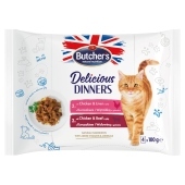 Butcher's Delicious Dinners Karma dla kotów kawałki w galaretce 4 x 100 g