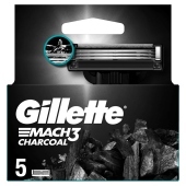 Gillette Mach3 Charcoal Ostrza wymienne do maszynki dla mężczyzn, , 5 ostrzy wymiennych