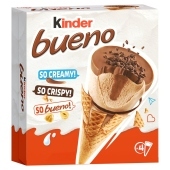 Kinder Bueno Lody o smaku orzechów laskowych z nadzieniem orzechowym w wafelku 360 ml (4 sztuki)